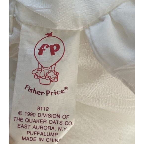 VINTAGE Fisher Price Christmas White Puppy Dog Puffalump 1990 Plush Candy Cane - Picture 5 of 6